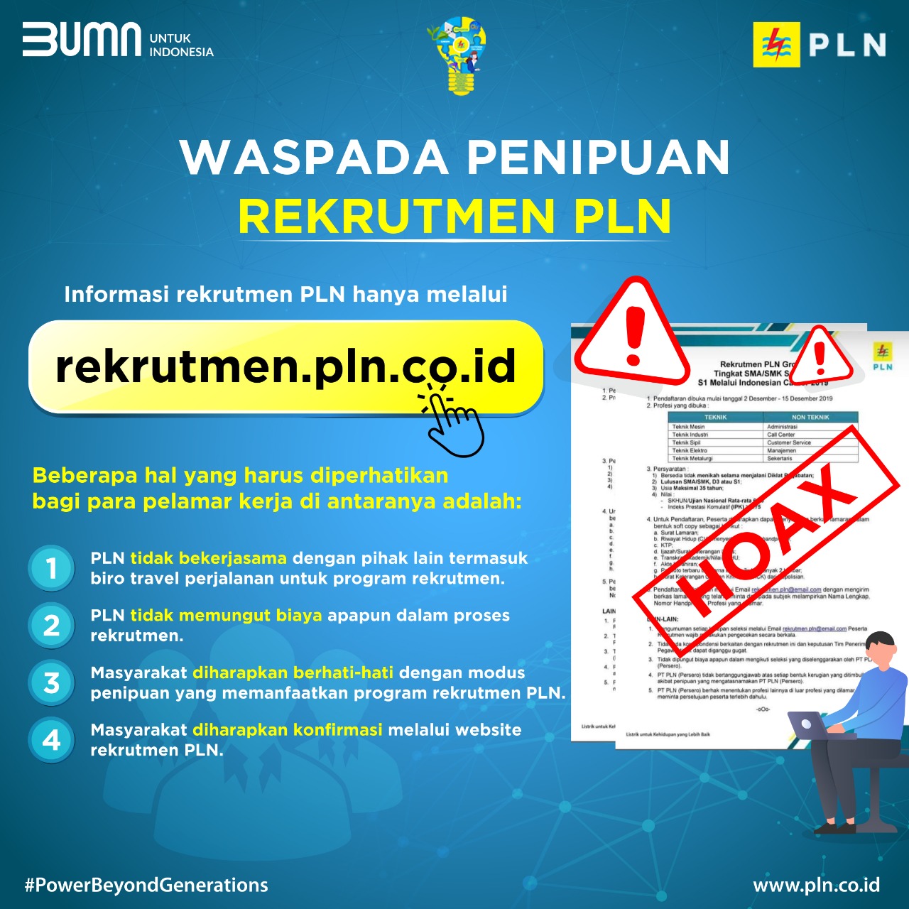 Beredar Situs Lowongan Kerja Palsu, PLN Himbau Masyarakat Waspada - LINTASBALI.com