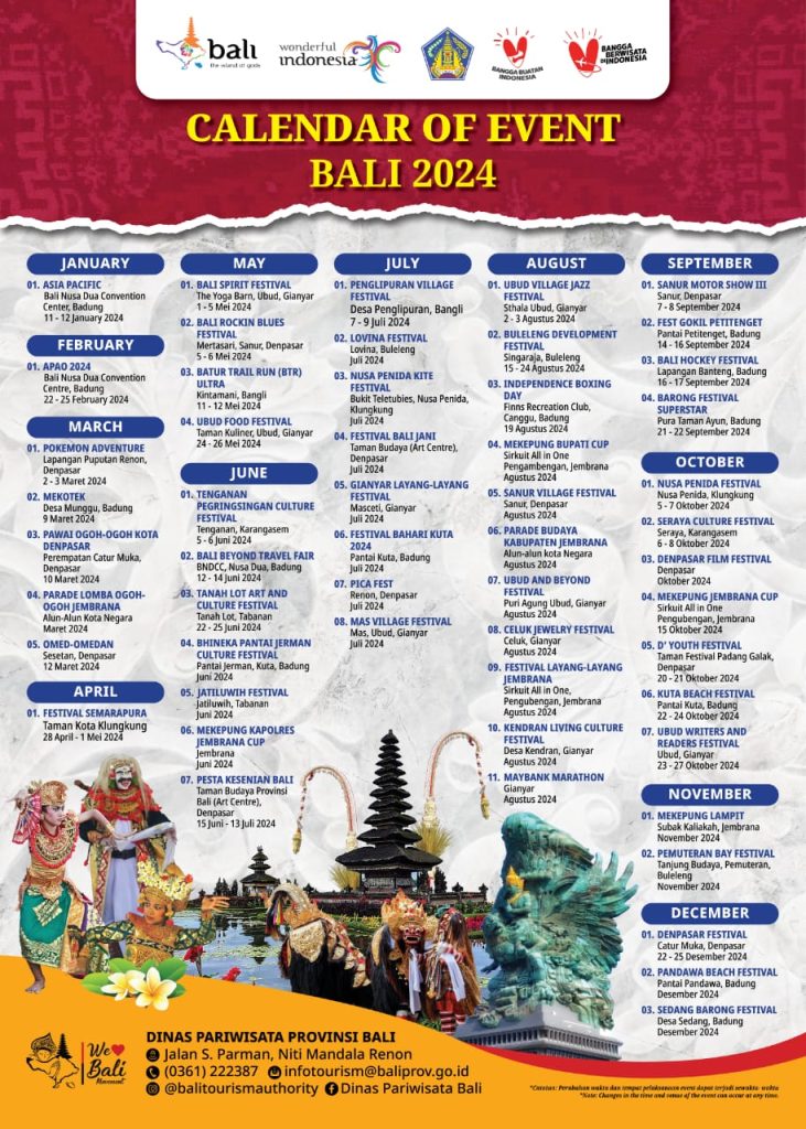 Disparda Bali Luncurkan Calendar Of Event Bali 2024